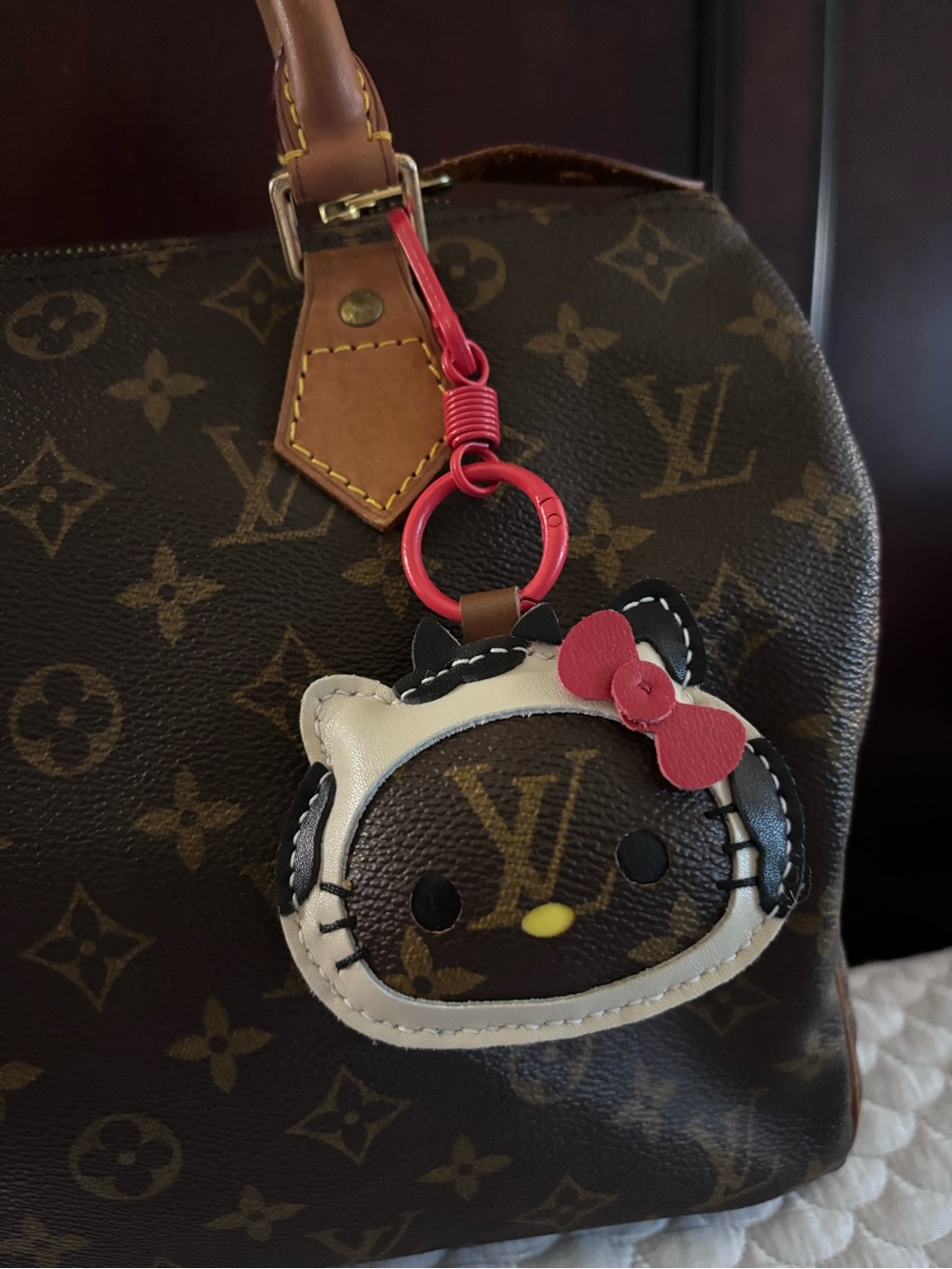 Red Bow Cat Keychain Bag Charm